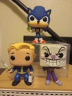 Funko Pop! Games Lot Of 3 OOB/LOOSE Sonic, Vault Boy, Cuphead.