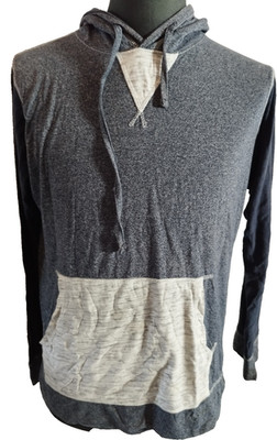 Broken Threads Hoodie L Blau Grau Baumwolle Polyester Kapuze Freizeit Unisex #