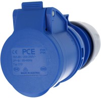 Pce Cee-Kupplung, 16A, 3P, 6H, IP44/IP54, Blau (213-6)