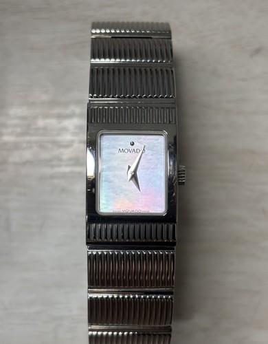 Pre Owned Movado Concerto Women’s Watch White Mother Pearl Dial Sapphire Crystal