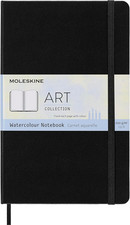 Art Notebook, Hard Cover, Large 5" X 8.25" Plain/Blank, Black, 72 Pages