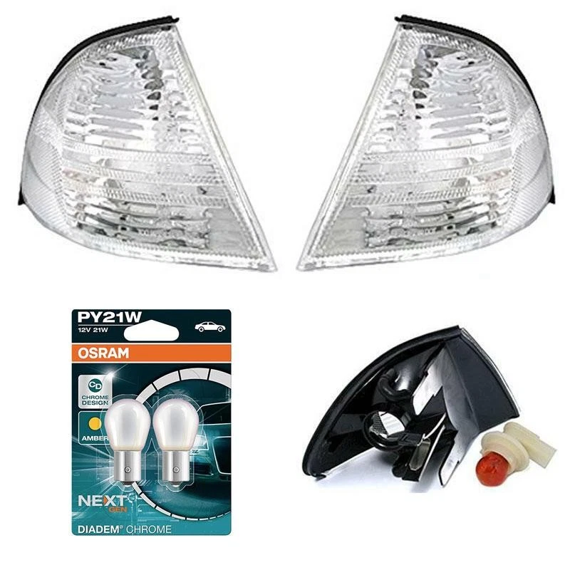 Freccia anteriore vetro trasparente bianca R/L Osram adatta per BMW Serie 3 E46 berlina Touring -01 - Immagine 3 di 3