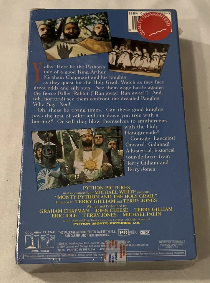 “Monty Python And The Holy Grail” VHS 1997 Widescreen Version Rare SEALED - Image 2 of 4