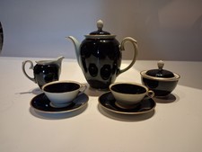 Weimar Porzellan  -Echt Kobalt Golddekor - 7 tlg. Mokkaservice für 2 Personen