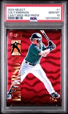 2024 PANINI SELECT CAN'T MISS #1 COLT EMERSON RED PRIZM PSA 10 GEM MINT