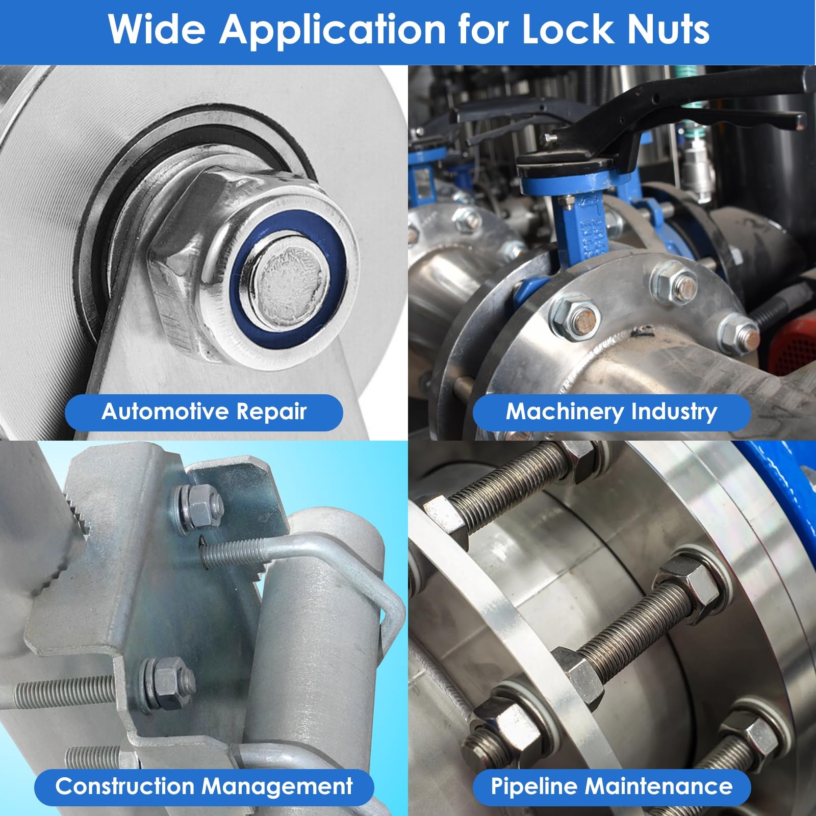 150 PCS Lock Nuts Assortment Kit 304 Stainless Steel Self Clinching Metric Set