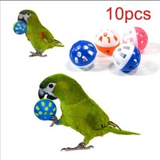 10PCS Parrot Bird Toy Bell Balls Colourful Chew Cage Toys for Budgies