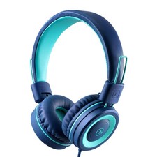 Kids Headphones K11 Foldable Stereo TangleFree 3.5mm Jack Wired Navy/Teal