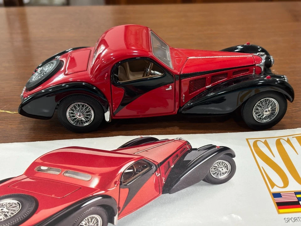 1:24 Diecast Franklin Mint RED 1936 BUGATTI ATALANTE TYPE 57 SC No Box - Image 2 of 4