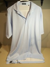 Blue And White Dot Turtleson Polo Golf Shirt Size L