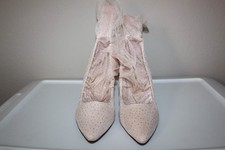 Beige Rhinestone Pointed Toe Stiletto Ankle S...