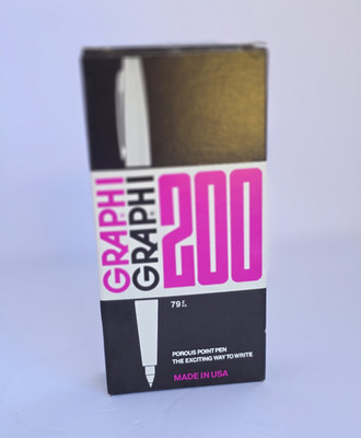 Graph II 200 Porous Point Pen Set, black.1 Dozen (12) Pens, Made in USA, MPN 200
