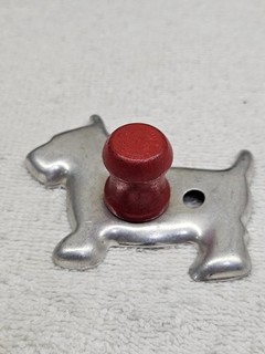 Scottie Dog Cookie Cutter With Red Wood Handle Aluminum Pre owned Vintage