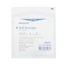 McKesson 16-42426 Split Sponges Dressing Sterile 4 X 4" 12 Boxes 600 Ct