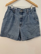 Vintage Bill Blass Shorts High Waist Denim Size 14/ 30 Pleated Cuffed Mom