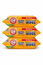 Arm  Hammer Ultra Max Face  Body Travel Wet Wipes Fresh Scent 30 Count 3 Packs