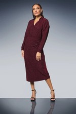 Principles Burgundy Midi Dress Womens Party Dresses