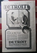1923 Print Ad ~ DETROIT SEAMLESS STEEL TUBES COMPANY Nice picture advertising 