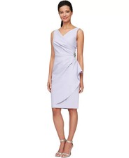 Alex Evenings Women's Contour Embellished Ruched Dress - Lavender - 6