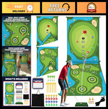 Golf Chipping Game Set - Double-Sided Sticky Mat, 20 Balls  4 Darts, Indoor/Out
