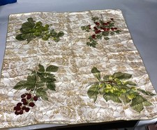100 Silk Scarf W/ Leaves And Berries - 30x30  