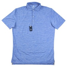 Johnnie-O Featherweight Polo Shirt Mens M Blue Heather Golf Short Sleeve 98 NEW