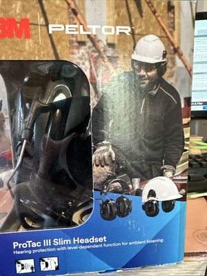 3M Hearing Protection Peltor ProTac III Slim Headset Black Large for Hard Hats