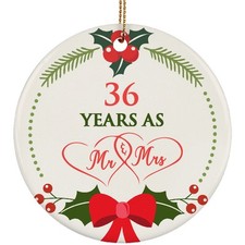 36th Anniversary Ornament 36 Years As Mr Mrs Christmas Ornament Keepsake Gift