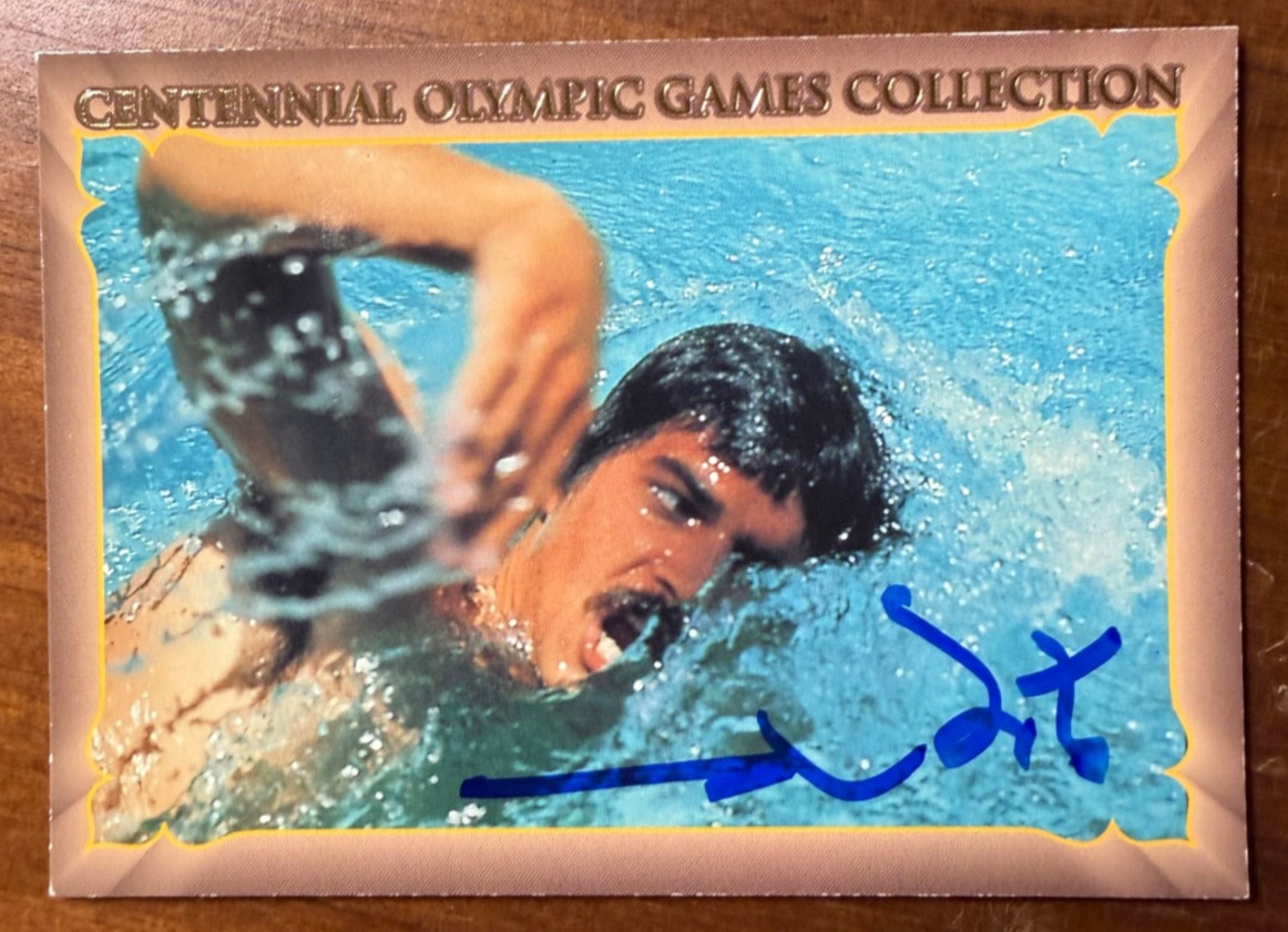 MARK SPITZ Swimming Signed Autograph 1996 Centennial Olympics Card