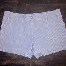 SOUTHERN TIDE Shorts Women Size 6 Light Blue Pinstriped Seersucker 32x3in