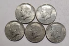 Kennedy Half Dollar, 40 percent silver, lot of 5 circulated coins