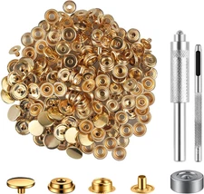 200 Pieces (50 Sets) Leather Snap and Fastener Kit Tool 5/8 Inches (15Mm) for Ba