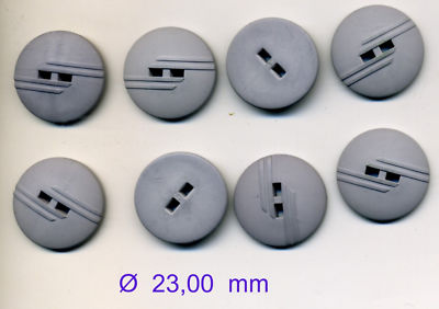 Knöpfe - 8 Stück -Ø 23,00 -- grau -
