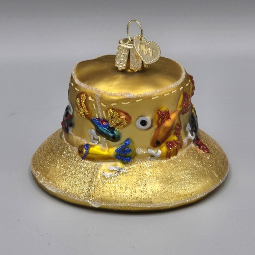 Old World Christmas Ornament Fisherman's Hat Handpainted Blown Glass eBay