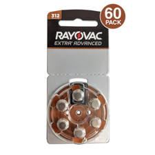 Rayovac Extra Advanced Hearing Aid Battery 312 - Pack of 6