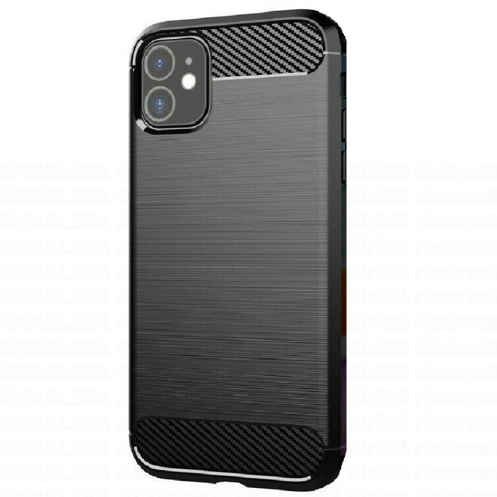 For APPLE IPHONE 11 CARBON FIBER SHOCKPROOF CASE BLACK HEAVY DUTY PHONE COVER