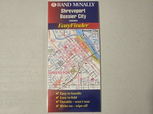 Vintage Map Shreveport Bossier City LA Easy Finder Street Map 2002