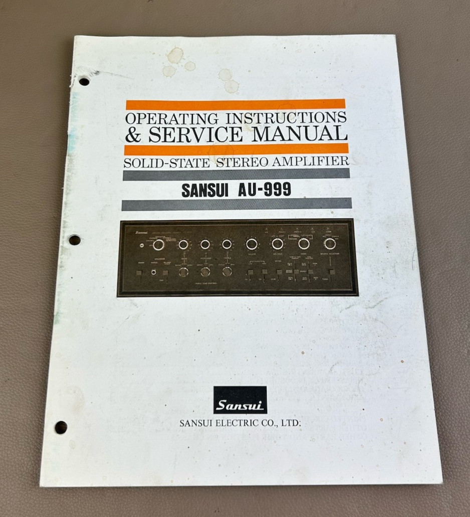 Sansui Au-999 Solid State Stereo Amp Service Manual D-168