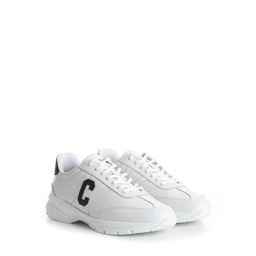 CELINE 1100$ Men's CR-02 Low Lace-Up "C" Sneaker / Runner - White Calfskin
