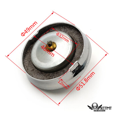 Chrome HTTMT PETROL / FUEL CAP - OIL TANK CAP 2'' For Triumph and BSA