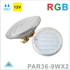 PAR36 LED Landscape Light Bulb G53 12V 9W RGB Color Change Waterproof 120 Degree