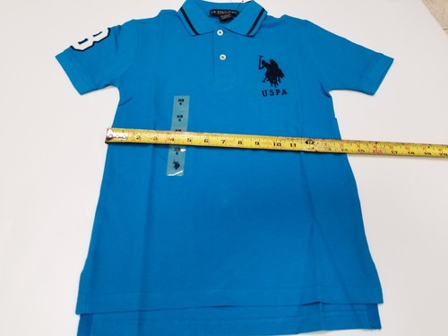 US POLO ASSN BOY'S BIG LOGO POLO SHIRT SHORT SLEEVE SIZE XS 6 YEARS TEAL BLUE - Picture 5 of 10