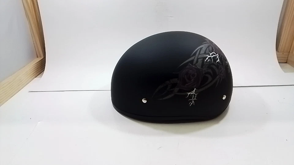 Daytona Helmets D6-PR-M D.O.T. DAYTONA SKULL CAP- W/ PURPLE ROSE- M Foto 2 de 4