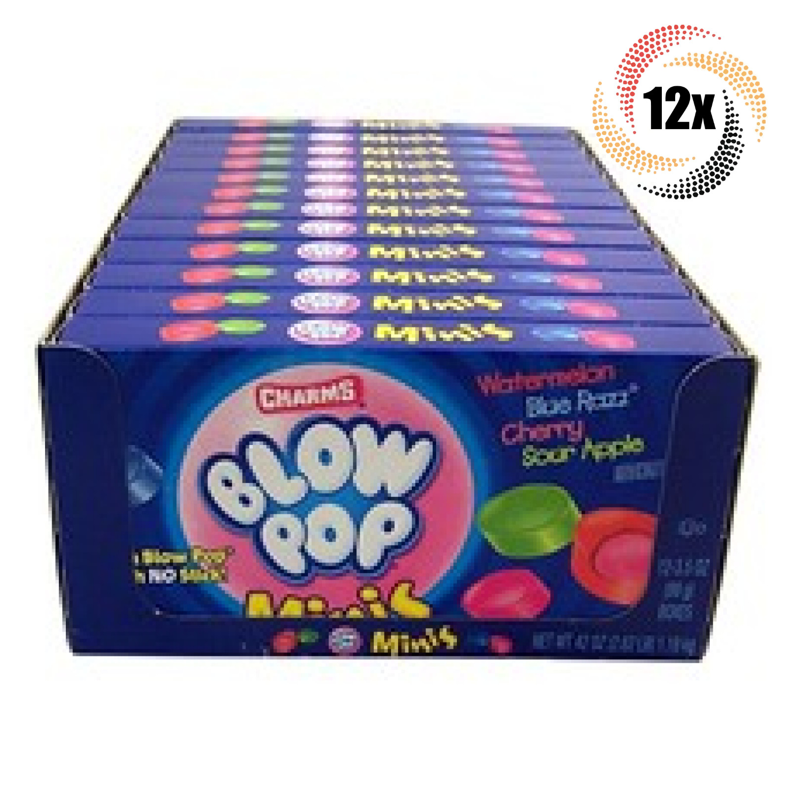 Full Box 12x Packs | Charms Assorted Blow Pop Minis Theater Box Candy | 3.5oz