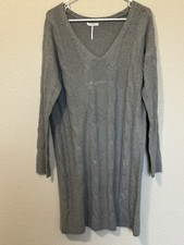 Stitchdrop Sweater Dress Gray Oversized Cable Knit Lagenlook Size XS NWOT
