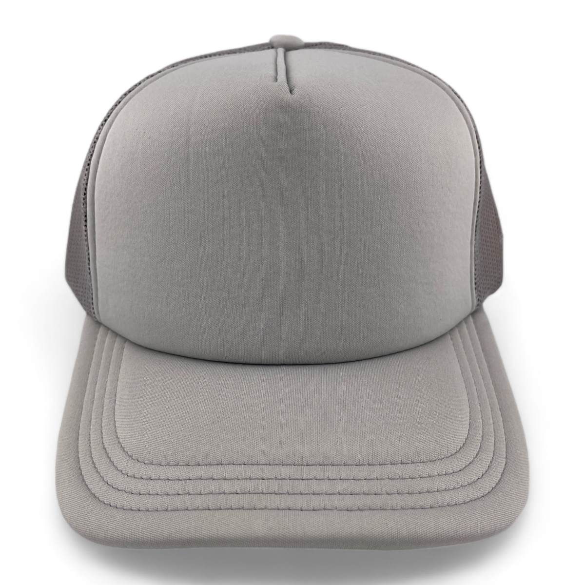Crowns by Lids Blank (For Customs) All Grey Mesh Back Trucker