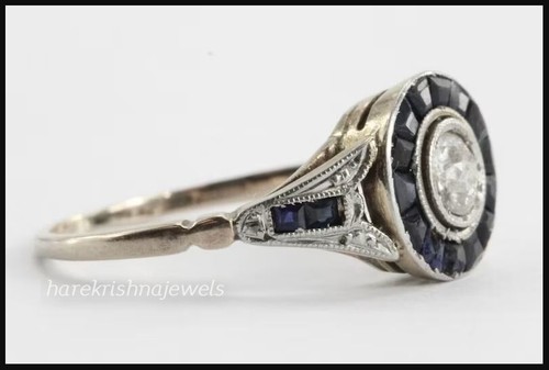 2.10CT Round Lab-Created Diamond Antique Vintage Wedding 925 Silver Ring - Bild 3 von 5
