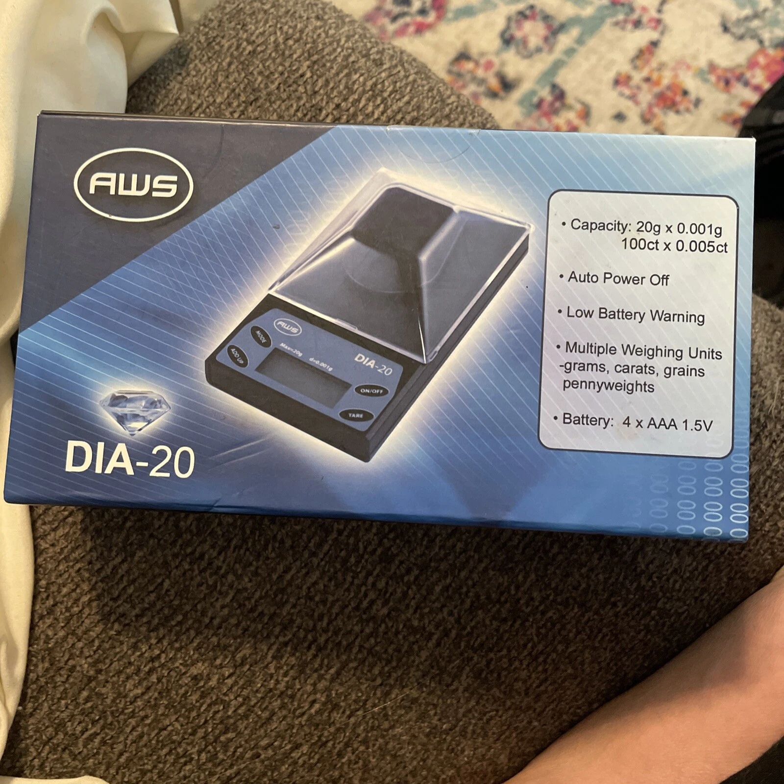 AWS Portable Digital Carat Scale, 100ct x 0.005ct, DIA-20