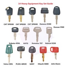 14pc Heavy Equipment Key Set Construction Ignition Keys