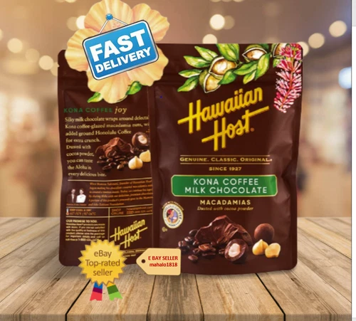 Lot of 3 HAWAIIAN HOST Paradise Collection Kona Coffee Milk Chocolate 4oz Bag